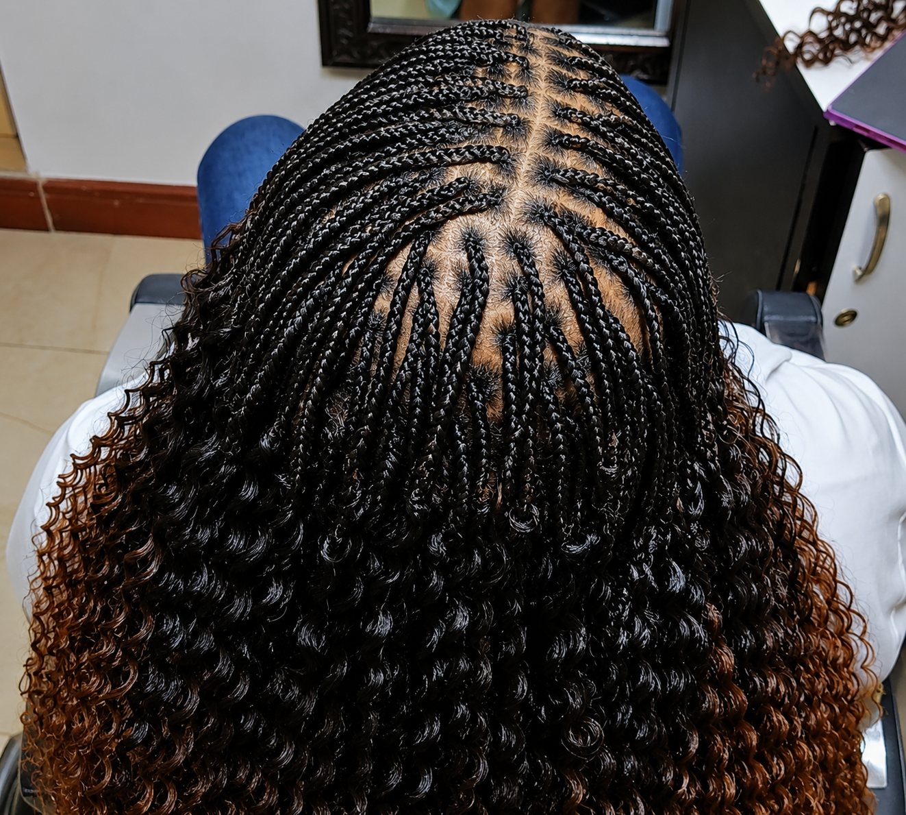 Curly braids finish